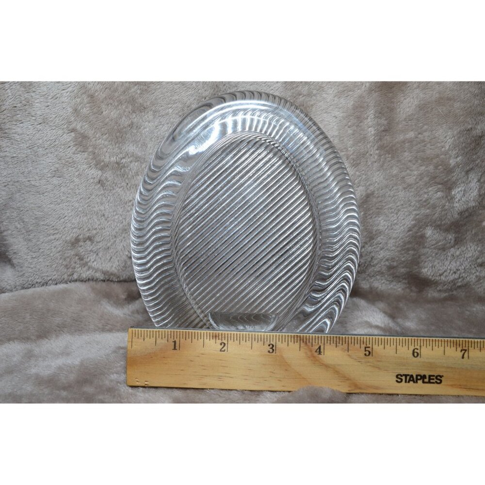 Mikasa Japan Clear Glass Heavy Oval Picture Frame Ribbed Polished Portraits - Picture 7 of 8